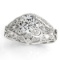 Vintage Art Deco Diamond Engagement Ring Setting 14k White Gold 0.90ct