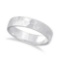 Mens Hammered Finished Carved Band Wedding Ring 14k White Gold (5mm)