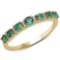 0.38 CTW Genuine Zambian Emerald and White Diamond 14K Yellow Gold Ring