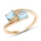 1.11 Carat Genuine Swiss Blue Topaz and White Diamond 14K Yellow Gold Ring