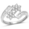 0.82 Carat Genuine White Diamond 14K White Gold Ring (G-H Color SI1-SI2 Clarity)