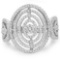 0.79 CTW Genuine White Diamond 14K White Gold Ring (G-H Color SI1-SI2 Clarity)