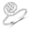 0.48 Carat Genuine White Diamond 14K White Gold Ring (G-H Color SI1-SI2 Clarity)