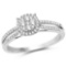 0.44 Carat Genuine White Diamond 14K White Gold Ring (G-H Color SI1-SI2 Clarity)