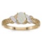 Certified 14k Yellow Gold Oval Opal And Diamond Ring 0.2 CTW
