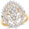 1.37 Carat Genuine White Diamond 14K Yellow Gold Ring (G-H Color SI1-SI2 Clarity)