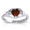 0.96 CTW 14K Solid White Gold Love So High Garnet Diamond Ring