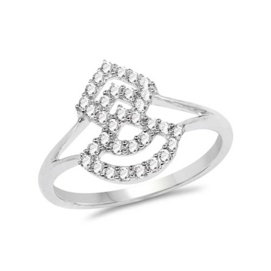 0.28 Carat Genuine White Diamond 14K White Gold Ring (G-H Color SI1-SI2 Clarity)