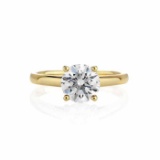 CERTIFIED 0.5 CTW H/SI1 ROUND DIAMOND SOLITAIRE RING IN 14K YELLOW GOLD