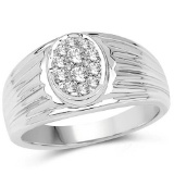 0.45 Carat Genuine White Diamond 14K White Gold Ring (G-H Color SI1-SI2 Clarity)