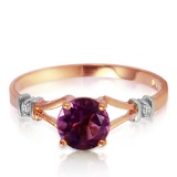 0.92 Carat 14K Solid Rose Gold Cathy Amethyst Diamond Ring