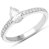 14K White Gold 0.67 Carat Genuine White Diamond Ring