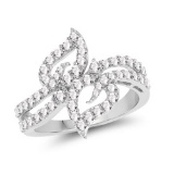 0.74 Carat Genuine White Diamond 14K White Gold Ring (G-H Color SI1-SI2 Clarity)