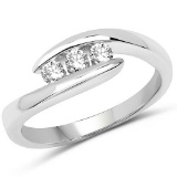 0.26 Carat Genuine White Diamond 14K White Gold Ring (G-H Color SI1-SI2 Clarity)