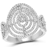 0.79 Carat Genuine White Diamond 14K White Gold Ring (G-H Color SI1-SI2 Clarity)