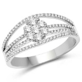 0.51 CTW Genuine White Diamond 14K White Gold Ring (G-H Color SI1-SI2 Clarity)