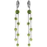 9.02 Carat 14K Solid White Gold Chandelier Earrings Peridot