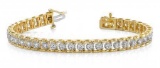 14KT YELLOW GOLD .50 CTW G-H VS2/SI1 CLASSIC PRONG ILLUSION SET DIAMOND TENNIS BRACELET