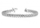 14KT WHITE GOLD .40 CTW G-H VS2/SI1 DIAMOND SWIRL LINK TENNIS BRACELET