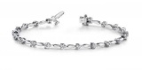 14K WHITE GOLD 1 CTW G-H VS2/SI1 ALTERNATING DIAMOND DROP BRACELET