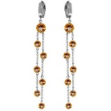 9.02 Carat 14K Solid White Gold Chandelier Earrings Citrine