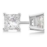 1.00ct. Princess Diamond Stud Earrings Platinum (G-H VS2-SI1)