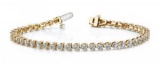 14K YELLOW GOLD 2 CTW G-H VS2/SI1 THREE PRONG TENNIS BRACELET