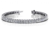 14K WHITE GOLD 4 CTW G-H VS2/SI1 CLASSIC DIAMOND BOX TENNIS BRACELET