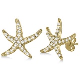 Diamond Starfish Earrings 14k Yellow Gold (0.50ct)