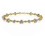 14K YELLOW GOLD 5 CTW G-H SI3/I1 DIAMOND AND CHAIN LINK BRACELET