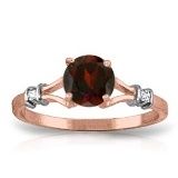 1.07 CTW 14K Solid Rose Gold Cathy Garnet Diamond Ring