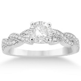 Infinity Twisted Diamond Engagement Ring 14k White Gold (1.15ct)