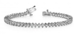 14K WHITE GOLD 3 CTW G-H VS2/SI1 CLASSIC 2 PRONG DIAMOND TENNIS BRACELET