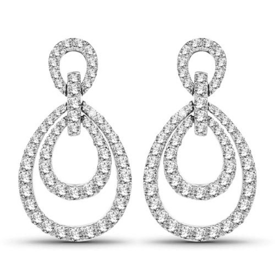 0.76 Carat Genuine White Diamond 14K White Gold Earrings (G-H Color SI1-SI2 Clarity)