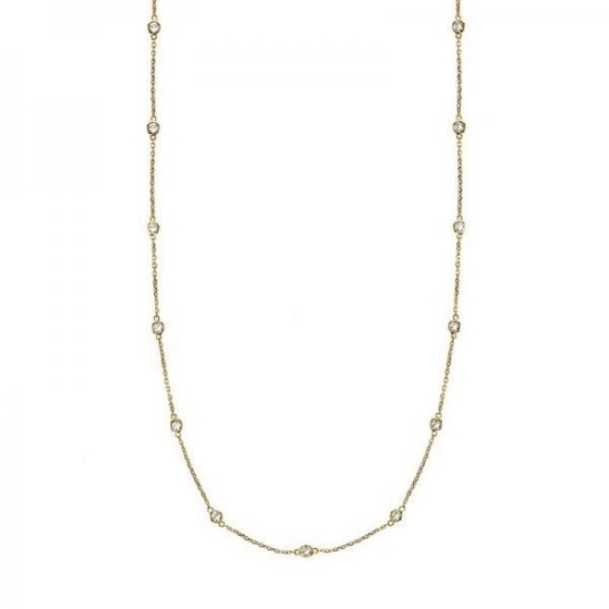 36 inch Diamonds by The Yard Station Necklace 14k Yellow Gold (1.50ct)