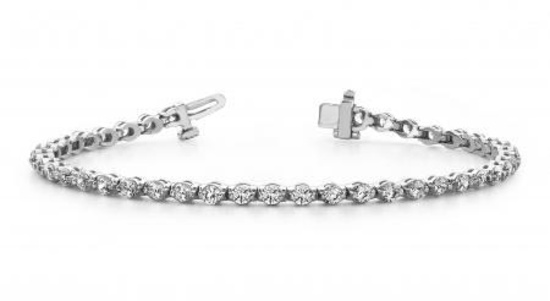 14K WHITE GOLD 2 CTW G-H VS2/SI1 CLASSIC PRONG SET DIAMOND TENNIS BRACELET