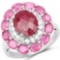 6.01 CTW Dyed Ruby Ruby and White Topaz .925 Sterling Silver Ring