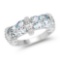 1.56 CTW Genuine Aquamarine and White Sapphire .925 Sterling Silver Ring