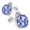 2.82 CARAT LAB TANZANITE 10K SOLID WHITE GOLD ROUND SHAPE EARRING WITH 0.03 CTW DIAMOND