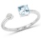 0.52 CTW Genuine Aquamarine and White Diamond 14K White Gold Ring