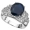 14K BLACK SAPPHIRE & WHITE DIAMOND 7.97 CTW Ring