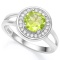 2 1/5 CT PERIDOT  CREATED WHITE SAPPHIRE 925 STERLING SILVER RING