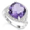 5.50 CT CREATED AMETHYST  2PCS CREATED WHITE SAPPHIRE 925 STERLING SILVER RING