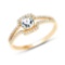 0.61 CTW Genuine Aquamarine and White Diamond 14K Yellow Gold Ring