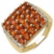 14K Yellow Gold Plated 2.43 CTW Genuine Citrine & White Topaz .925 Streling Silver Ring