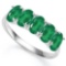 2.15 CT GENUINE EMERALD 10KT SOLID GOLD WHITE RING
