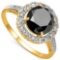 14K BLACK DIAMOND MOISSANITE & WHITE DIAMOND 1.96 CTW Ring