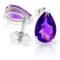3.15 CTW 14K Solid White Gold Stud Earrings Natural Amethyst