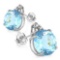 1.95 CARAT SKY BLUE TOPAZ 10K SOLID WHITE GOLD ROUND SHAPE EARRING WITH 0.03 CTW DIAMOND