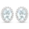1.50 CTW Genuine Aquamarine and White Zircon .925 Sterling Silver Earrings